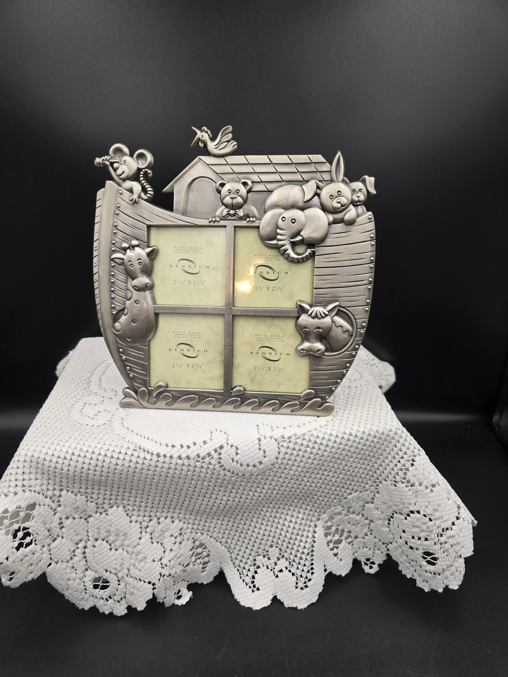 Noah's Ark Multi-Photo Frame in Silver Tone